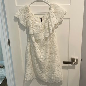 Off the shoulder white lace dress
